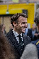 President Macron Unveils La Poste's New Marianne - Boulazac