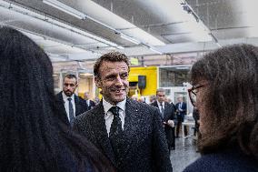 President Macron Unveils La Poste's New Marianne - Boulazac