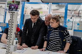 President Macron Unveils La Poste's New Marianne - Boulazac