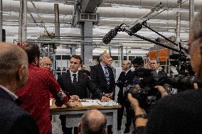 President Macron Unveils La Poste's New Marianne - Boulazac