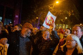 Protest At The Headquarters Of The PSC (PSOE) In Barcelona.