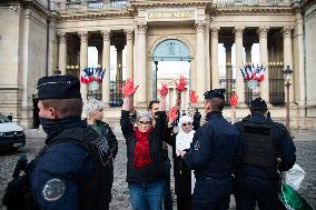 Pro-Palestinian Protest In Front Of French Assembly - Paris