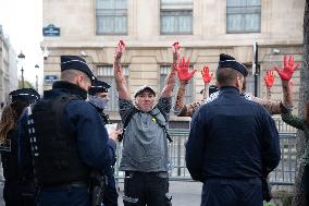 Pro-Palestinian Protest In Front Of French Assembly - Paris