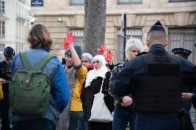 Pro-Palestinian Protest In Front Of French Assembly - Paris