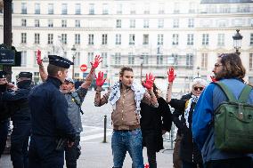 Pro-Palestinian Protest In Front Of French Assembly - Paris