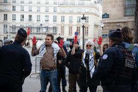 Pro-Palestinian Protest In Front Of French Assembly - Paris