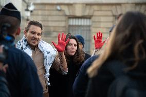 Pro-Palestinian Protest In Front Of French Assembly - Paris