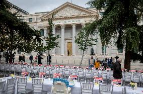 Empty Table Pro-Israel Protest - Madrid
