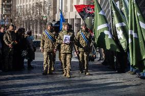 Farewell Ceremony For Ukrainian Military Journalist And Scout Taras Davydyuk