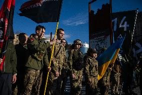 Farewell Ceremony For Ukrainian Military Journalist And Scout Taras Davydyuk