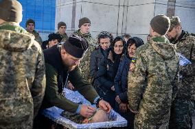 Farewell Ceremony For Ukrainian Military Journalist And Scout Taras Davydyuk