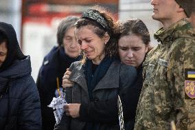 Farewell Ceremony For Ukrainian Military Journalist And Scout Taras Davydyuk