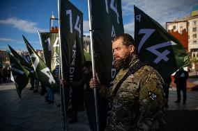 Farewell Ceremony For Ukrainian Military Journalist And Scout Taras Davydyuk