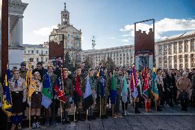 Farewell Ceremony For Ukrainian Military Journalist And Scout Taras Davydyuk