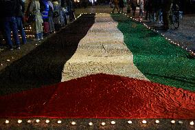 Vigil Held In Toulouse For Gazans And Palestine