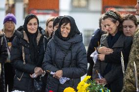 Farewell Ceremony For Ukrainian Military Journalist And Scout Taras Davydyuk