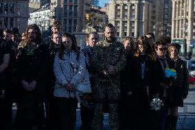 Farewell Ceremony For Ukrainian Military Journalist And Scout Taras Davydyuk