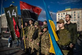 Farewell Ceremony For Ukrainian Military Journalist And Scout Taras Davydyuk