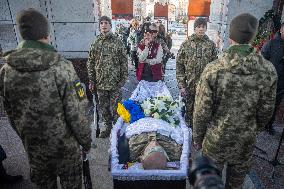 Farewell Ceremony For Ukrainian Military Journalist And Scout Taras Davydyuk