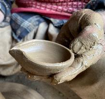 Production Of Clay Lamps For Diwali Festival - India