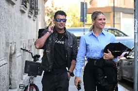 Michelle Hunziker With Her New Boyfriend - Milan