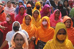 Garment Workers Protest In Dhaka, Bangladesh