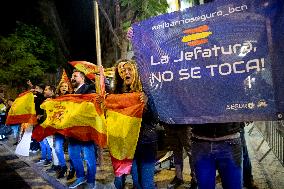Catalan Independentists And Militants From The Spanish Far-right, Clash In Front Of The Central Police Station Of The Spanish Po