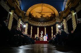 Emmanuel Macron Visit To The Grand Orient of France - Paris