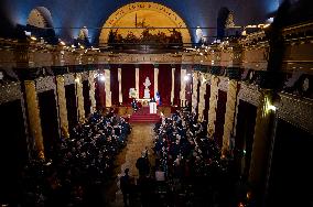 Emmanuel Macron Visit To The Grand Orient of France - Paris