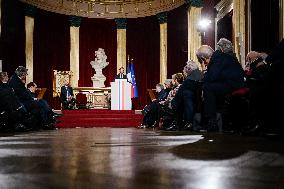 Emmanuel Macron Visit To The Grand Orient of France - Paris