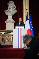 Emmanuel Macron Visit To The Grand Orient of France - Paris