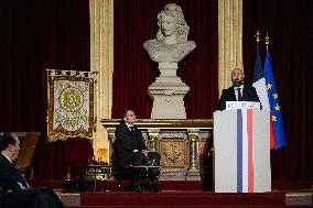 Emmanuel Macron Visit To The Grand Orient of France - Paris