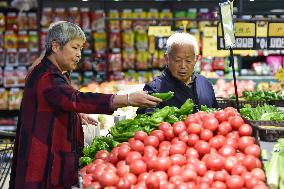 Customers Shop at A Supermarket in Nanjing, China