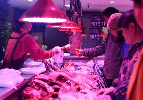 Customers Shop at A Supermarket in Fuyang