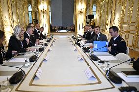 President Macron Meets President Of The Presidency Of Bosnia And Herzegovina - Paris