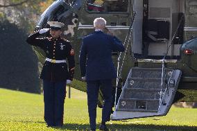 US President Joe Biden departs the White House en route to Illinois