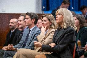 Olena Zelenska with Brigitte Macron and Gabriel Attal - Paris