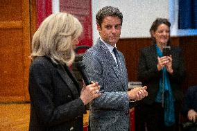 Olena Zelenska with Brigitte Macron and Gabriel Attal - Paris