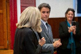 Olena Zelenska with Brigitte Macron and Gabriel Attal - Paris