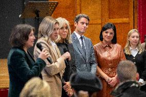 Olena Zelenska with Brigitte Macron and Gabriel Attal - Paris