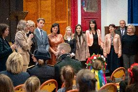 Olena Zelenska with Brigitte Macron and Gabriel Attal - Paris