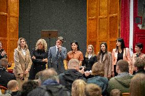 Olena Zelenska with Brigitte Macron and Gabriel Attal - Paris
