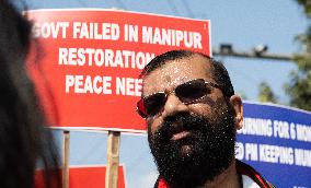 Protest Demanding Peace In Manipur