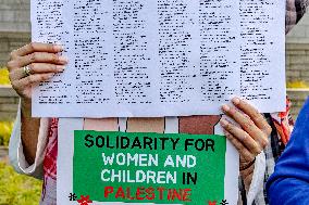 Pro-Palestinian Solidarity Protest In Front Of U.S Embassy Building At Jakarta, Indonesia