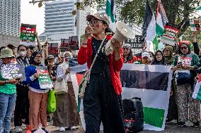 Pro-Palestinian Solidarity Protest In Front Of U.S Embassy Building At Jakarta, Indonesia