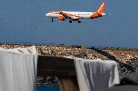 Easyjet Airbus A321Nneo Landing At Heraklion Airport In Crete Island