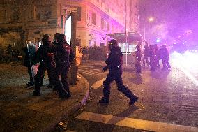 Demonstration Against The Amnesty At The Headquarters Of Socialist Party In Madrid