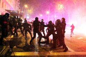 Demonstration Against The Amnesty At The Headquarters Of Socialist Party In Madrid