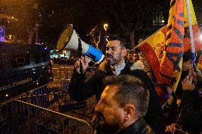 Protest In Barcelona After The Political Deal Between Spanish Socialists and Catalan Junts