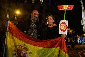 Protest In Barcelona After The Political Deal Between Spanish Socialists and Catalan Junts